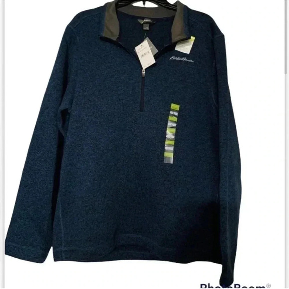 NEW EDDIE BAUER QUARTER  ZIPPER PULLOVER SWEATER SIZE L - Picture 1 of 7